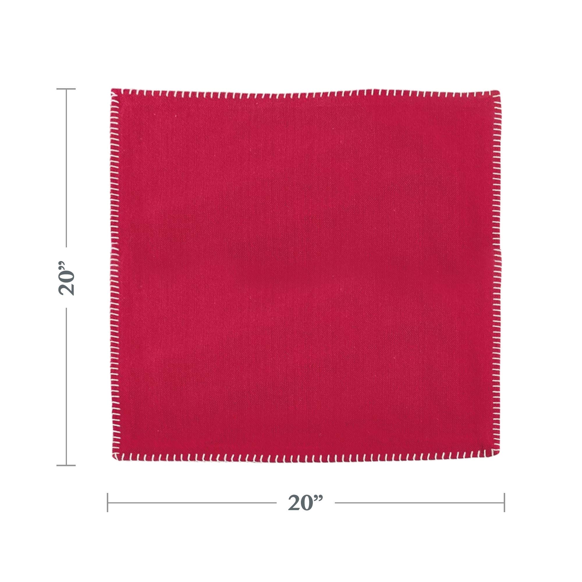 SARO LIFESTYLE Czerwona serwetka z przeszyciem biczowym, bawełna, 50 cm