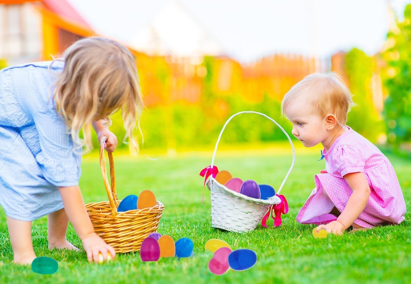 The Dreidel Company 150-Pack Fillable Easter Eggs with Hinge Bulk Colorful Bright Plastic Easter Eggs, Perfect for Easter Egg Hunt, Suprise Egg, Easter Hunt, 2.25" Assorted Colors (150-Pack)