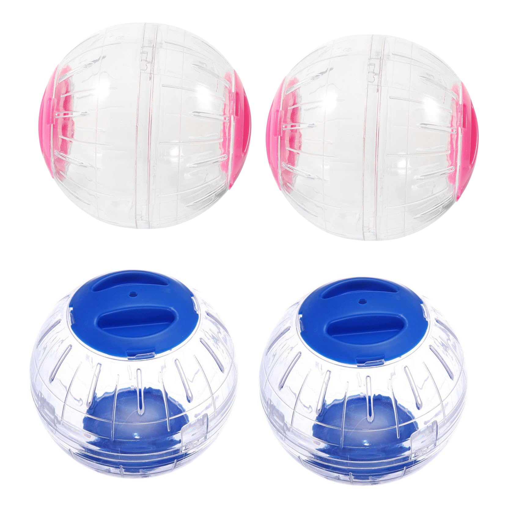 ibasenice 4 Pièces Balle Exercice Transparente pour Petits Animaux Roue Silencieuse Anti-évasion pour Hamster Gerbille Souris et Cochon Activité Sécurisé et Stimulant