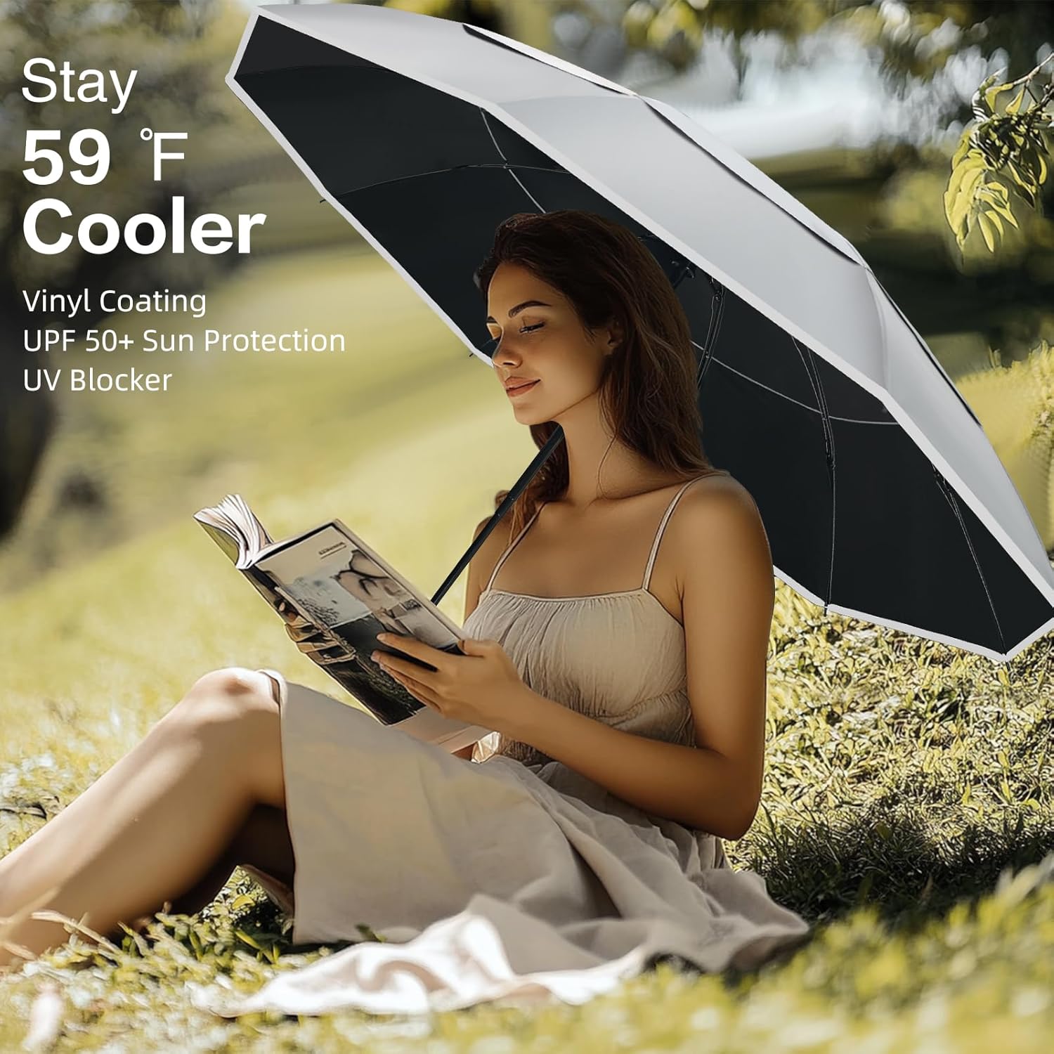 Windproof Inverted Umbrella with Reflective Stripe – Auto Compact Rain & Sun UV Umbrella for Car & Backpack - Image 5