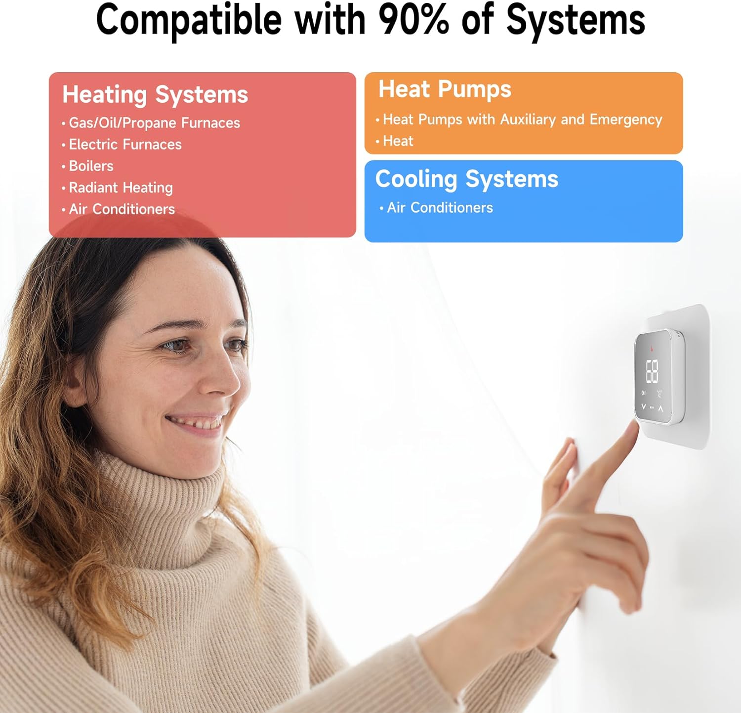 Smart Thermostat for House, WiFi Thermostat Compatible with Alexa and Google Assistant,7day x 8period Programmable Control Tuya/Smart Life, Energy Saving, C-Wire Require 5 71b5RoHe7NL. AC SL1500