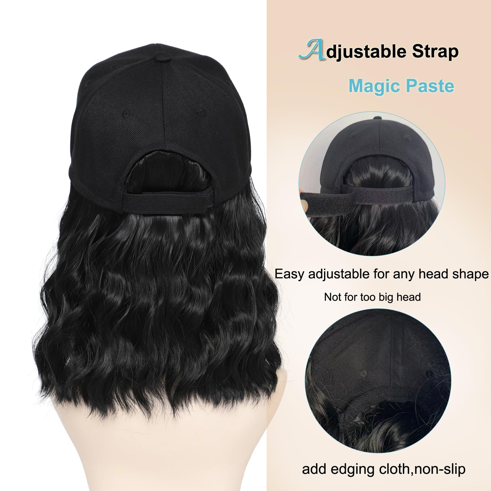 Amazon.com : AliRobam Synthetic Wig Hat with Natural Wave 