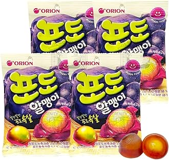 Fruit Peelable Candy - Grape Flavor 67g X 4pack (268g/9.46oz) Jelly Filled Gummies, Gluten Free Individually Wrapped Korean Snacks 한국 과일맛 젤리H Pylori Test Kit at Home,Drugstore