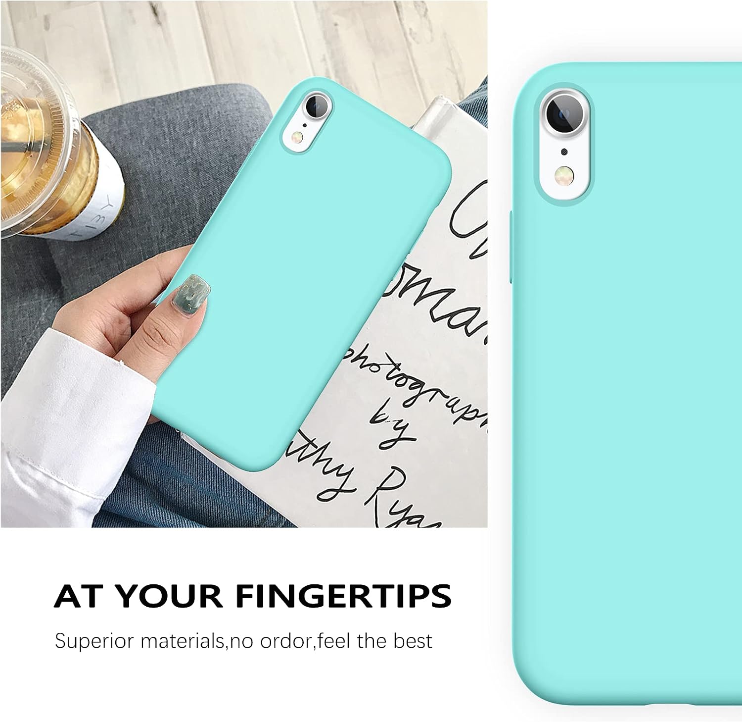 GUAGUA Compatible for iPhone XR Case Liquid Silicone Soft Gel Rubber Slim Lightweight Microfiber Lining Cushion Texture Cover Shockproof Protective Anti-Scratch Cases for iPhone XR 6.1 Inch Ice Blue