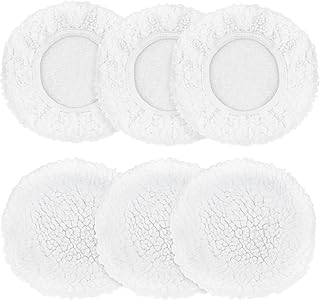 6 Pcs Car Polishing Bonnet Lambs Wool Fleece Buffing Pad Car Buffing Pads Waxing Bonnet Polishing Pads for Furniture Waxing Cleaning (5"- 6")