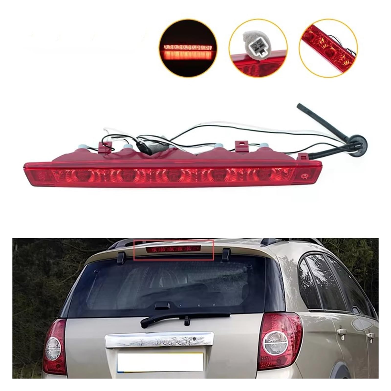 Tercera luz Freno Trasera Para Chevrolet Para Captiva 2008 2009 2010 2011 2012 2013-2015 Tercera Luz Trasera Freno 96626968 Coche De Alto Nivel Trasera LED Freno Stop