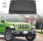Front License Plate Frame Front Bumper License Plate Holder Mounting Bracket Cover for Jeep Wrangler JL JLU Gladiator JT 2018-2025 (for Plastic Bumper ONLY) Replace # 68293738AA