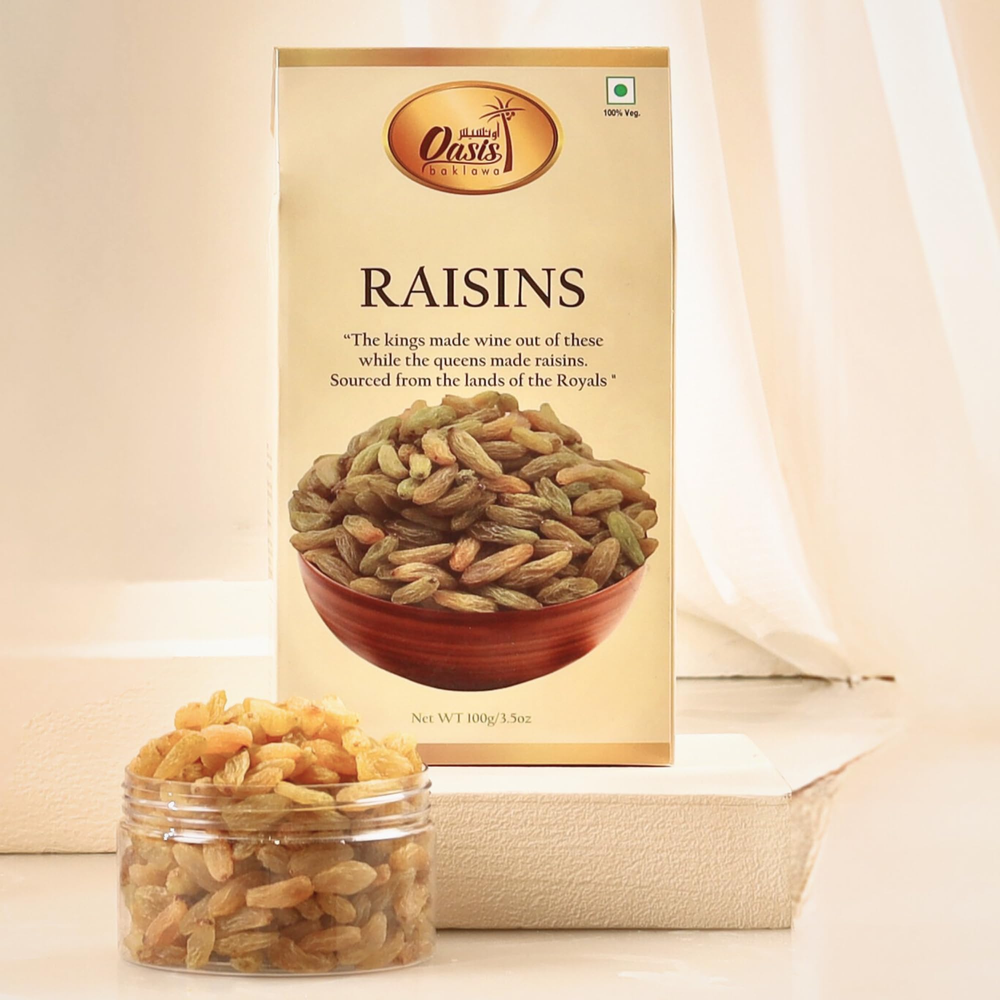 Oasis Baklawa Medley-IV Premium Dry Fruits Gift Hamper β Salted Almonds, Salted Cashews, Salted Pistachios & Raisins (100g Each) | Luxury Festive Gift for Diwali, Rakhi, Eid, Holi & Special Occasions 3