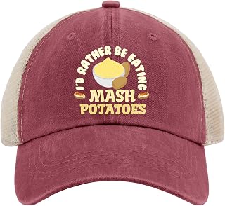 I'd Rather Be Eating Mash Potatoes Running Hats for Women Trucker Cap for Women's Outdoor Cap Light Weight Sun Visor Hat