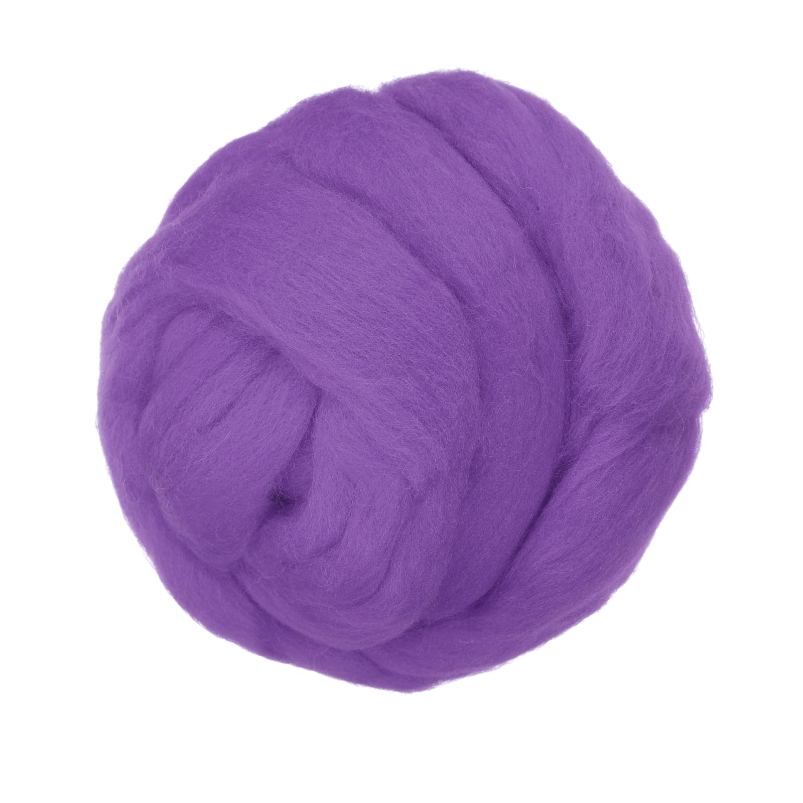 PATIKIL Wool Roving Yarn, 250G/8.8OZ Soft Felting Wool Pure Chunky Roving Yarn Bulk for Needle Felting Knitting Blanket Spinning Weaving DIY Craft, Purple