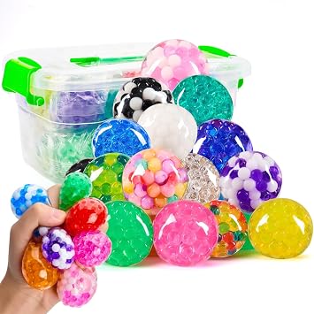JOYIN Mini Stress Balls, Random 9 Pack Squishy Toys Balls for Adults, Stress Relief Ball, Relieve Work Anxiety, Exercise Hand Flexibility, Party Favors