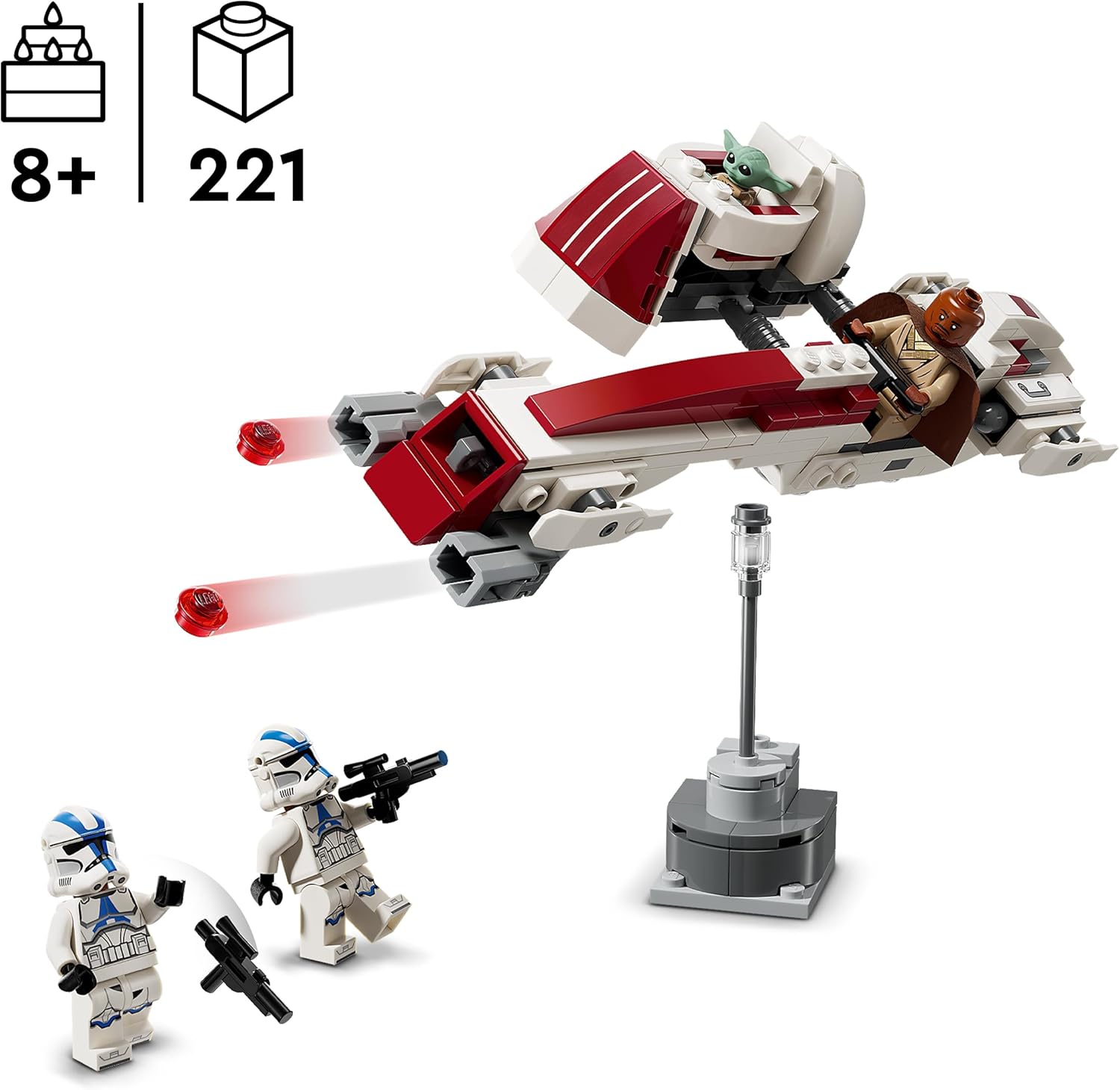 LEGO 75378 Star Wars Flucht mit dem BARC Speeder, 3 Minifiguren + Grogu