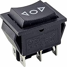 Rocker Switch On/Off/On Push Button Flush-Mounted Approx. 28.5 x 21.5 mm Black Also Suitable as a Replacement Part for Lawnmower