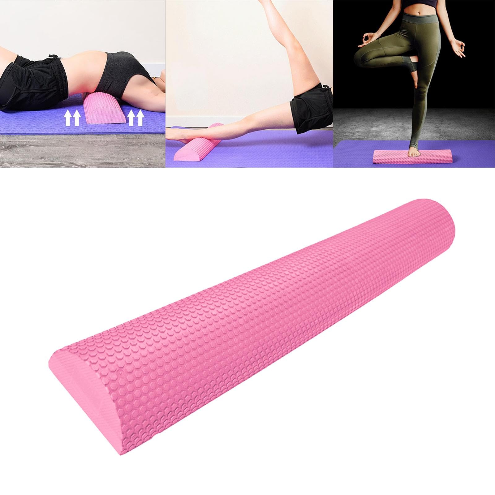 perfk Mezza Foam Roller Rullo Allenamento Muscolare Massaggio Equilibrio Eva Densità Elevata Design Unico Leggero Resistente Adatto per Casa Palestra