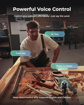 OBSBOT Tiny 3 Yapay Zeka Destekli Mekansal Ses 4K PTZ Web Kamerası