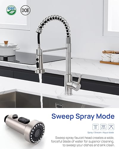 Miniatura 7 de J-HVA Cabezal Rociador de Grifo de Cocina Desplegable Pieza de Repuesto, Boquilla de Repuesto de Rociador de Fregadero Extraíble de 3 Funciones con