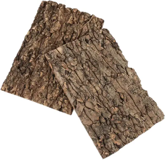 Cork bark, back wall for terrarium 20 x 30 cm - 2 pieces - natural bark look, perfect climbing surface for reptiles such as Gecko Bartagame and turtles