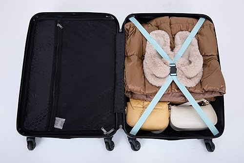 Vista 7 de Juego de maletas duraderas de viaje con ruedas giratorias TSA, equipaje de mano, juego de 3 piezas (20 pulgadas24 pulgadas28 pulgadas), Verde Aqua