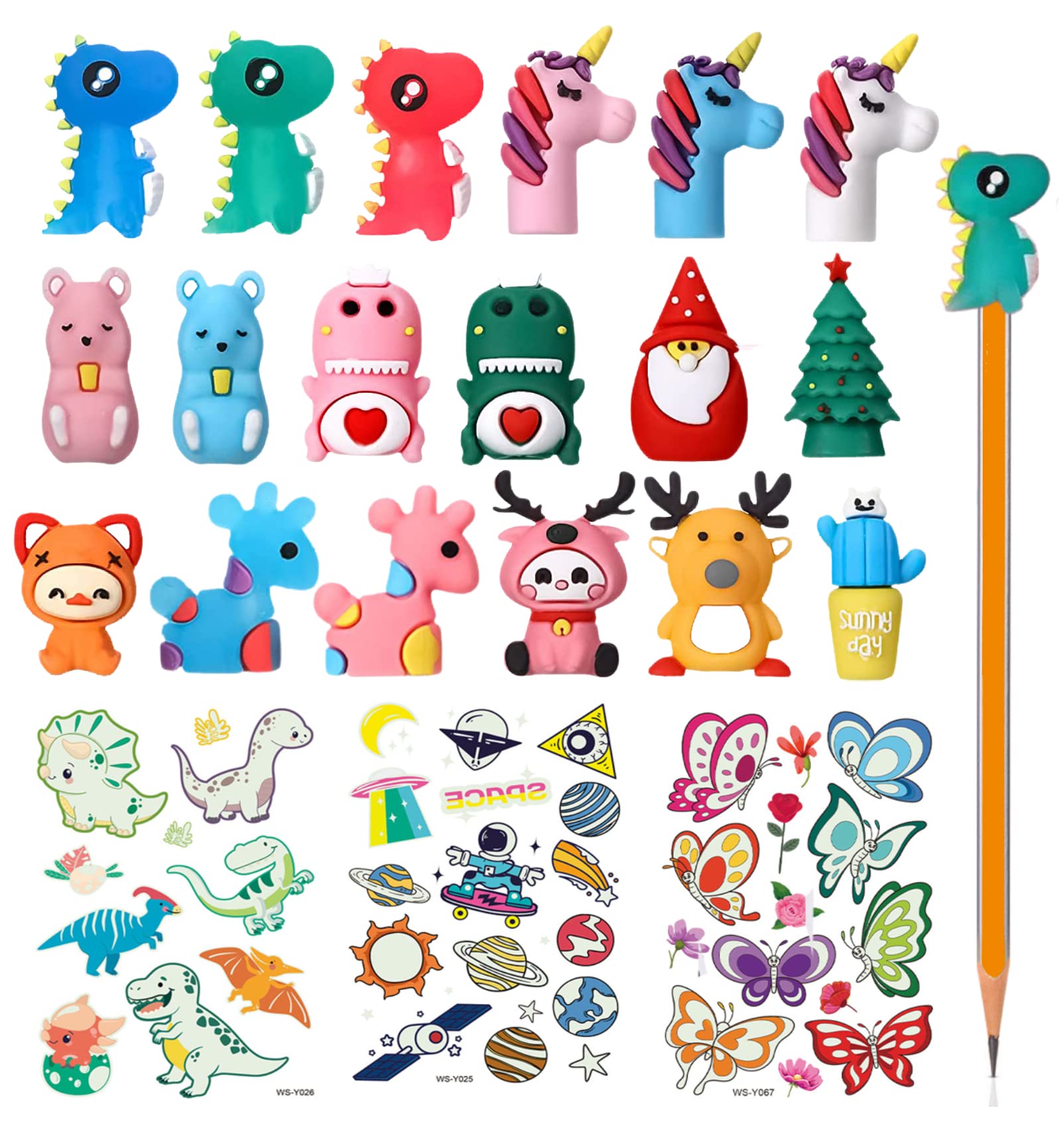 Buy Pencil Toppers for Kids Bulk, 30PCS Animal Pencil Toppers Dinosaur ...