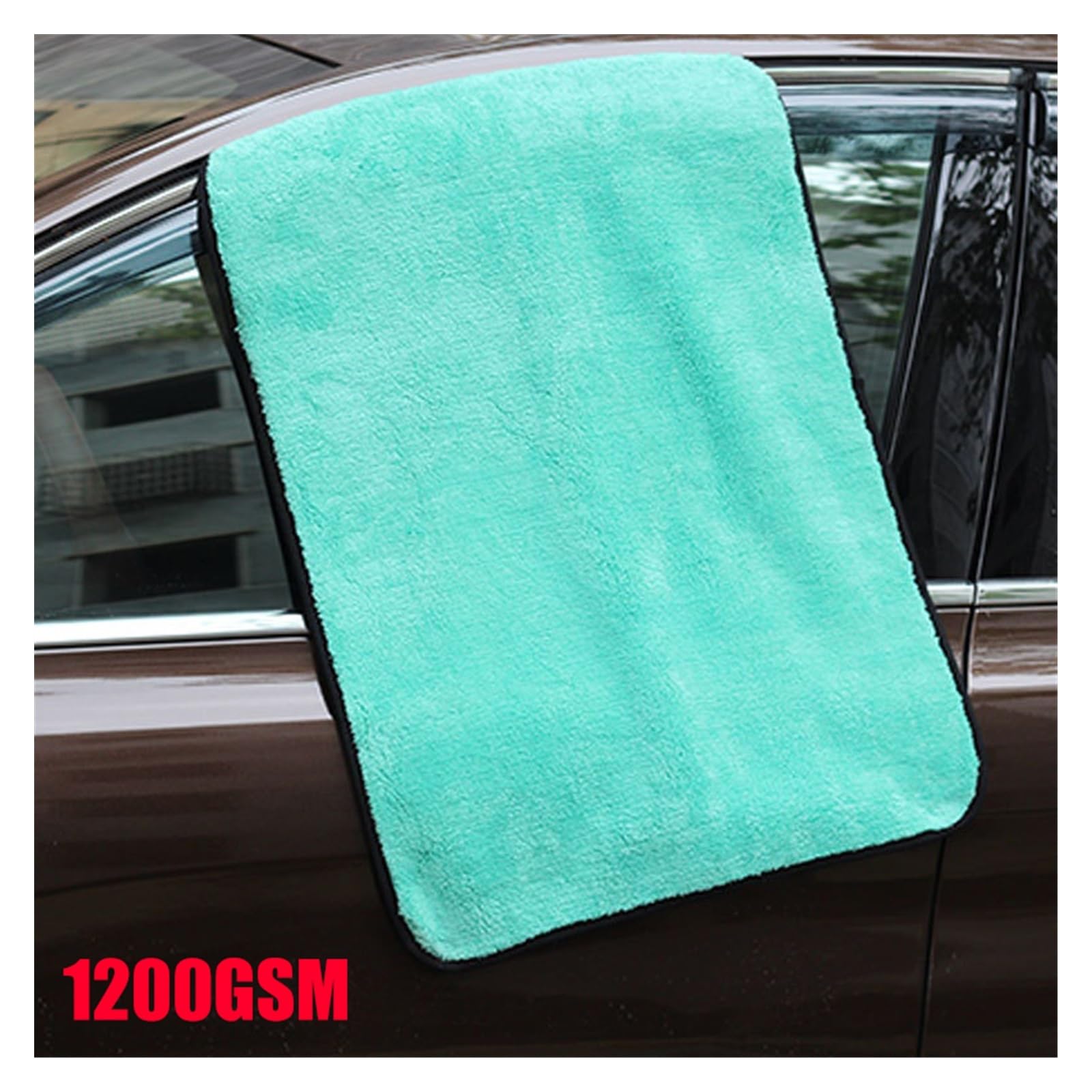 AGAATI 40 x 40 cm Mikrofaser-Handtuch für Autowäsche, saugfähig, Auto-Reinigungstuch, Autopflege, Trockentücher, Pflege, Reinigung, Poliertücher, mehrfach verwendbar (1200 g/m², 40 x 40 cm)