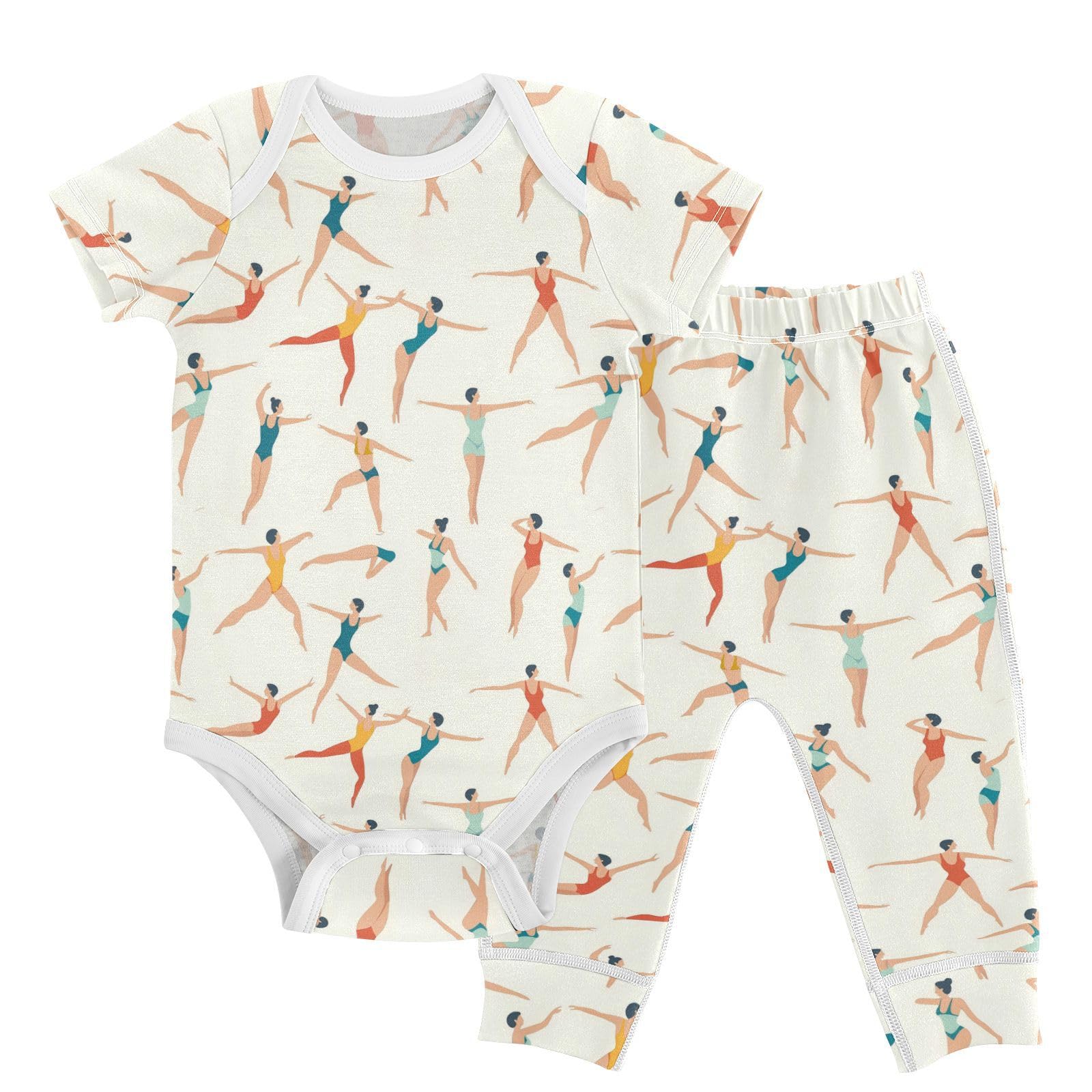 vvfelixl Warm-up Exercises Baby Layette Sets,Baby Bodysuits Set Unisex Short Sleeve Babys Pants Sets 9-12M