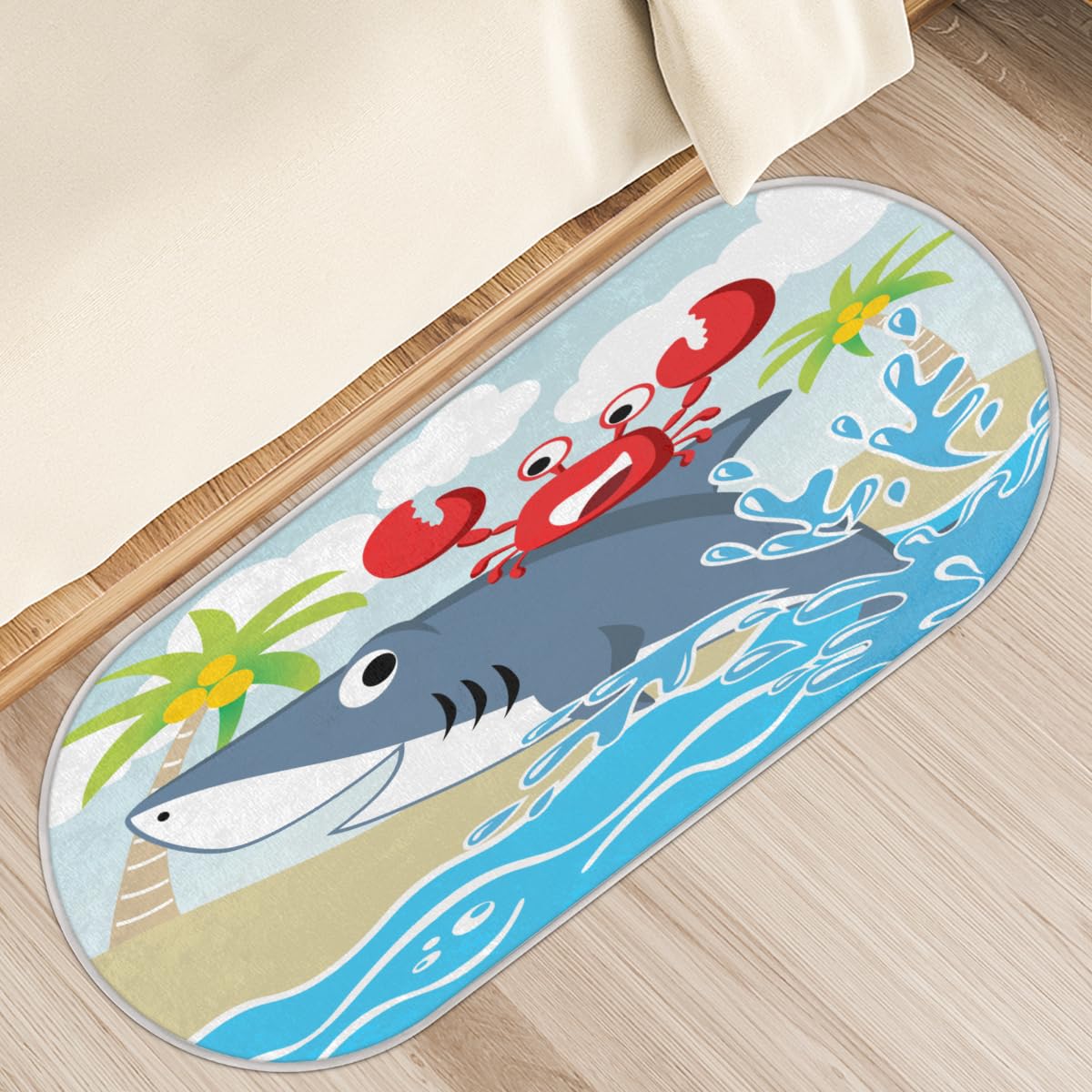 Tapis de plage crabe absorbant et épais à poils longs pour une maison sûre