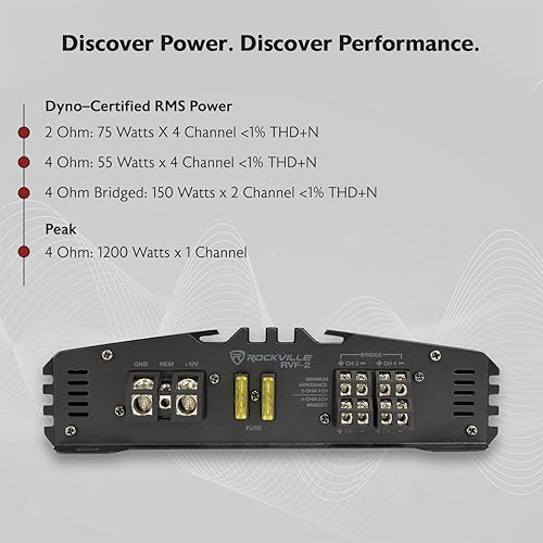 Miniatura 8 de Rockville RVA-M2  Amplificador de 2500 W pico625 W CEA RMS