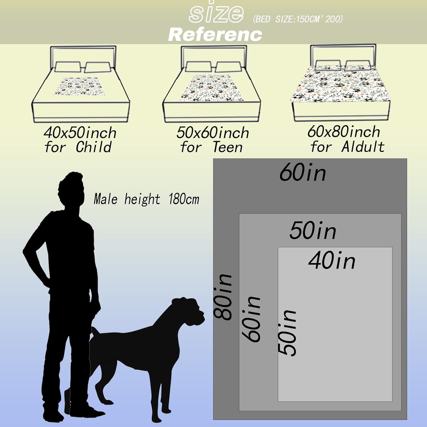 Panda and Bamboo Throw Blanket,50x60in,Soft,Lightweight Flannel,Floral Nature Blankets - Gifts for Kids Boys Girls & Animal Lovers,for Couch Office Travel,Home Living Room Decor - Image 3