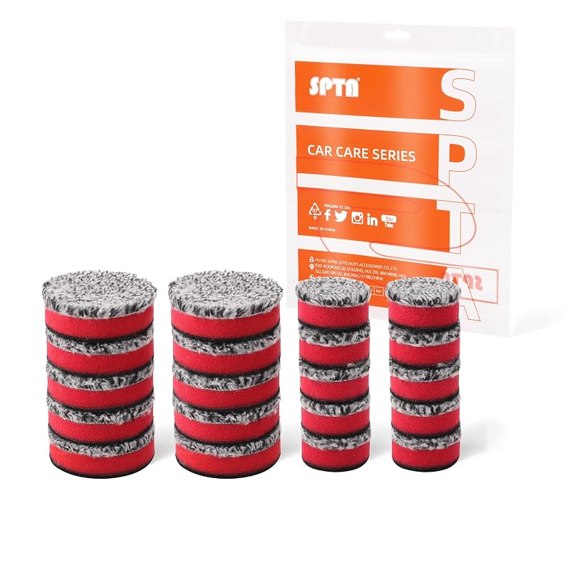 SPTA Boinas de Microfibra para Corte e Polimento de 5,1 cm, Ultr ऐसीfina, para Politriz, Cera e Acabamento, Kit com 10 peças