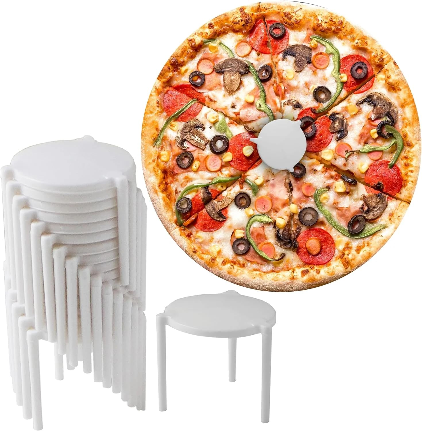 Buy GenUT Plastic Pizza Tripod Stackers | Tabletop White Pizza