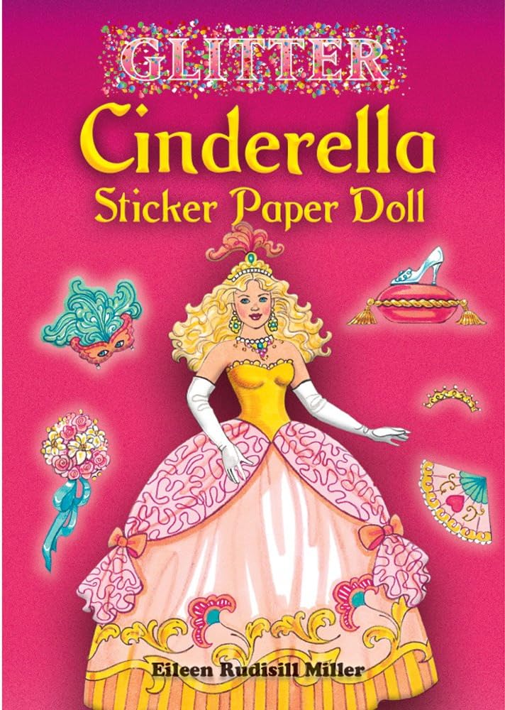 Dover Books Dov-45652-8 Glitter Cinderella Paper Dolls, Multicolor