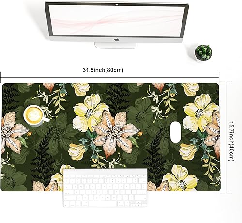 Vista 98 de Colorful Star Alfombrilla grande para mouse, botánica abstracta impermeable, alfombrilla de mouse para juegos de computadora, alfombrilla de mouse