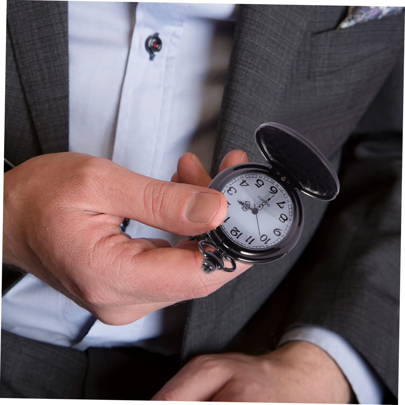 PACKOVE 3piezas Reloj De Bolsillo De Aleación con Cadena Reloj Mecánico De Cuarzo Estiloso para Cumpleaños y Aniversarios