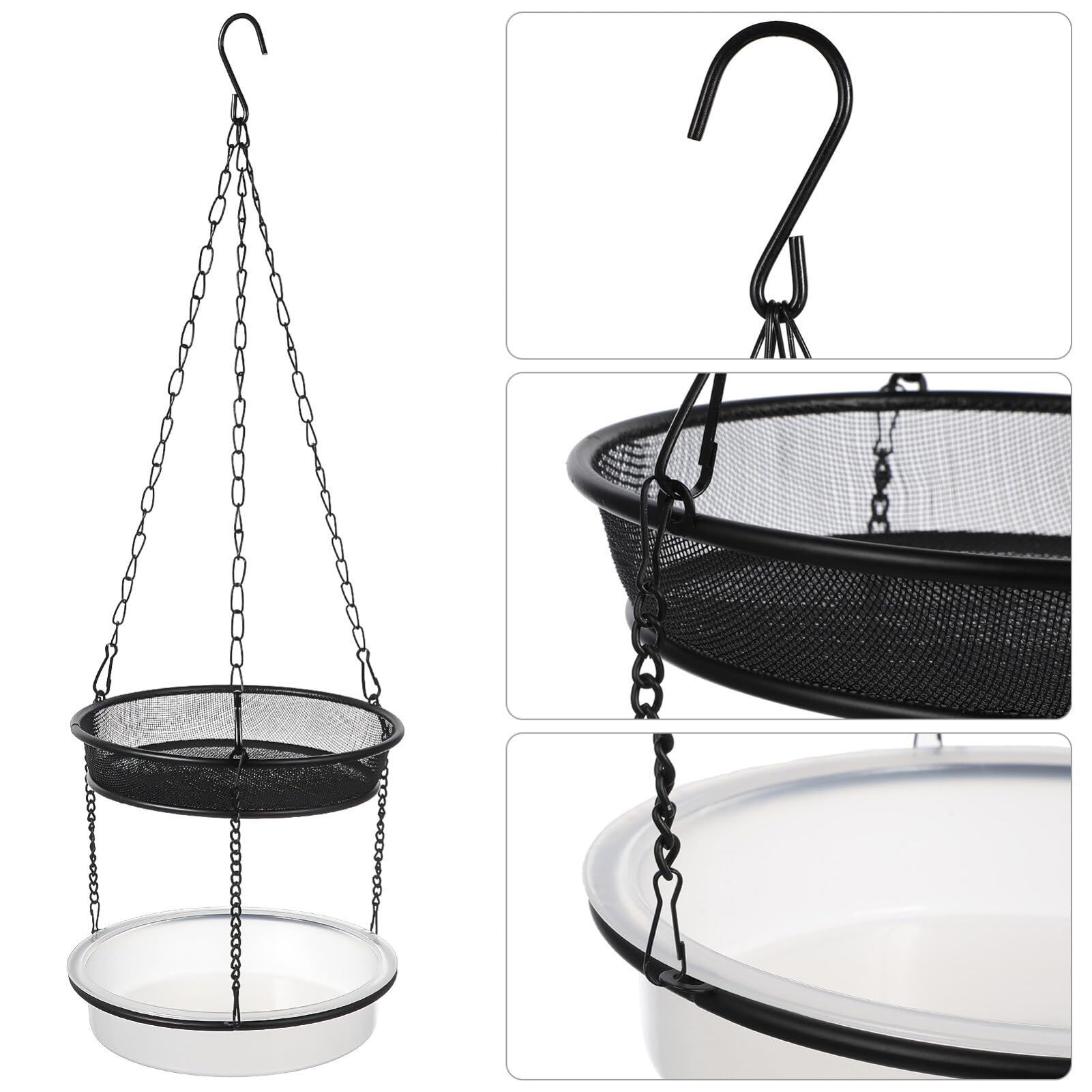 ULTECHNOVO 5pièces Mangeoire à Oiseaux Suspendue avec Double Plateau pour Nourrir Et Abreuver Les Oiseaux Accessoire Décoratif pour Jardin Et Balcon Facile à Installer