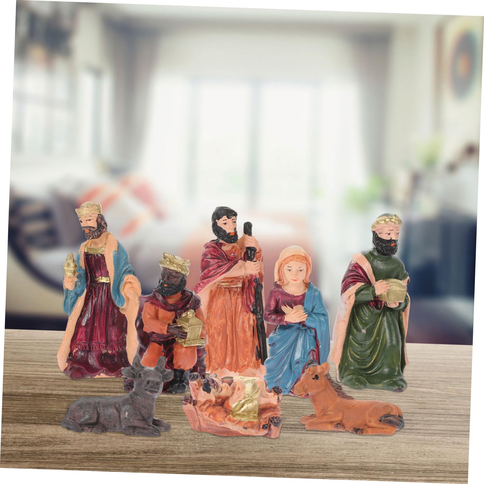 TOPBATHY 3 Sets Handgefertigte Weihnachtskrippe Aus Harz Mit Jesus Und Maria Krippenszene Ornamente Religiöses Für Zuhause