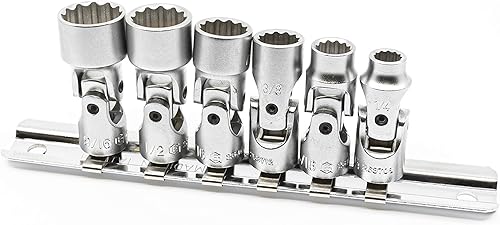 Miniatura 22 de Genius Tools Juego de llaves de mano universales SAE de 6 piezas de 1/4 pulgadas (12 puntos), acero CR-V - US-206S