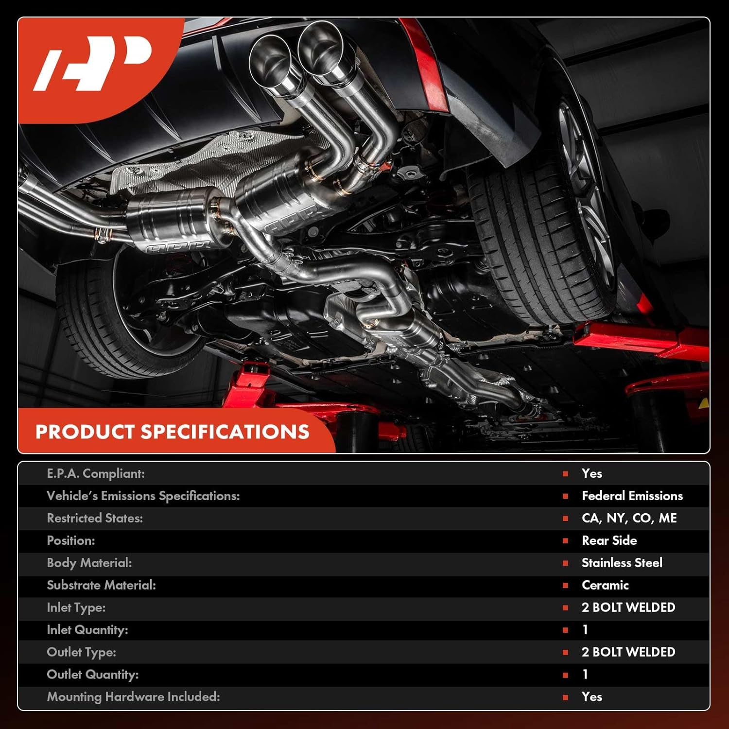A-Premium Rear Catalytic Converter with Gasket Kit Direct-Fit Compatible with Nissan Altima 2019 2020 2021 2022 2023, 2.5L, E.P.A. Compliant