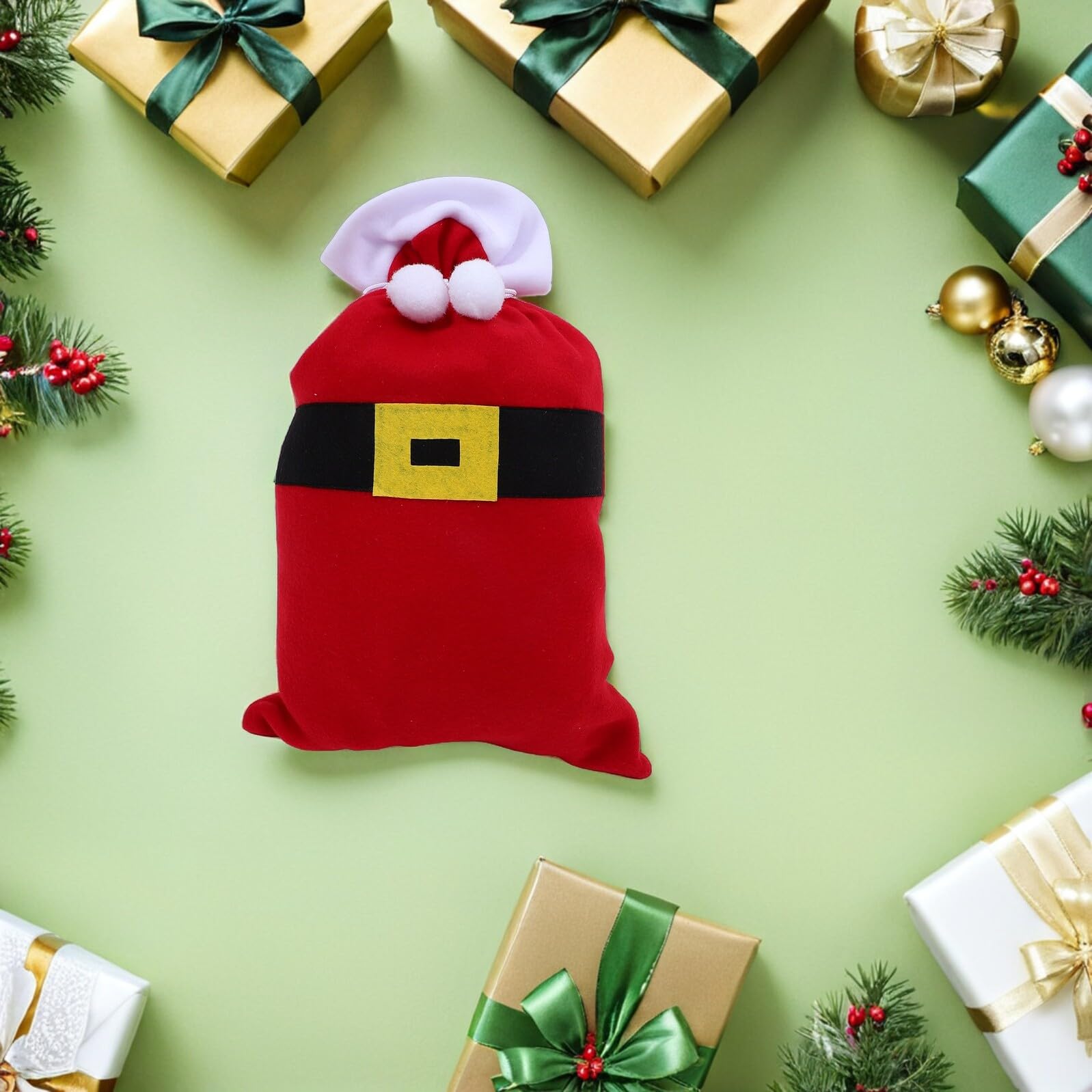 Baluue 2stücke Weihnachtstüten Große Geschenktüten aus Samt Wiederverwendbare Weihnachtsmann-spielzeugtüten für Süßigkeiten und Präsente Verpackungstüten für Festivals