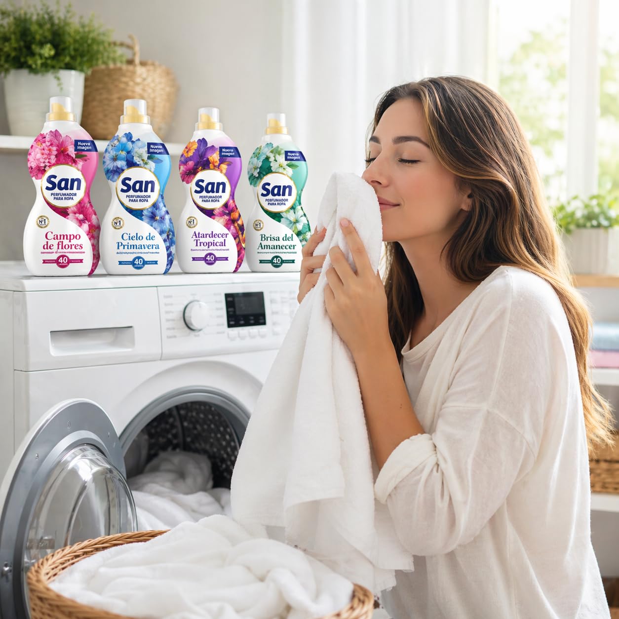 Rasmacor | Pack 8 unidades SÁN Perfumador para Ropa Lavadora | Fragancia Cielo de Primavera | Duradera 40 Lavados