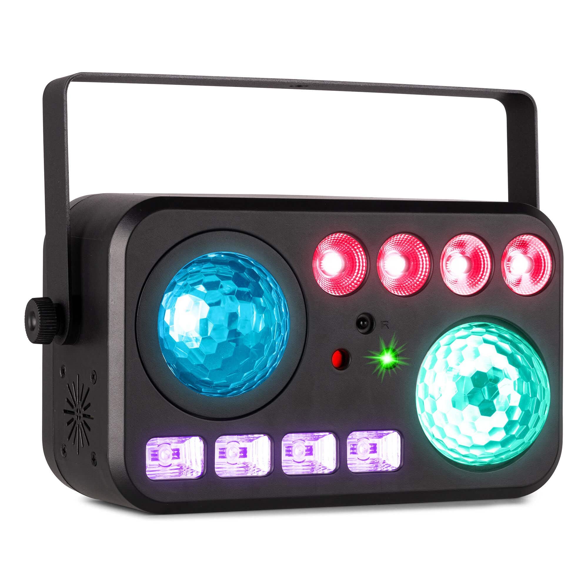 BeamZ Shimmer6 - Set di luci a LED a doppio effetto, Water Wave & Jelly Balls RGBW, telecomando incluso, modalità auto e musica, illuminazione potente per DJ, bar, club e feste