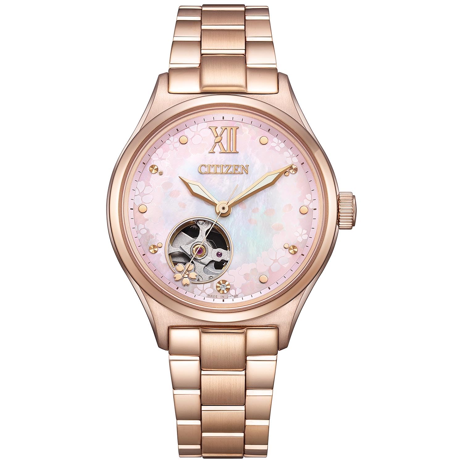 Amazon.co.jp: [CITIZEN] 腕時計 (機械式/限定/防水) PC1015-59W 桜