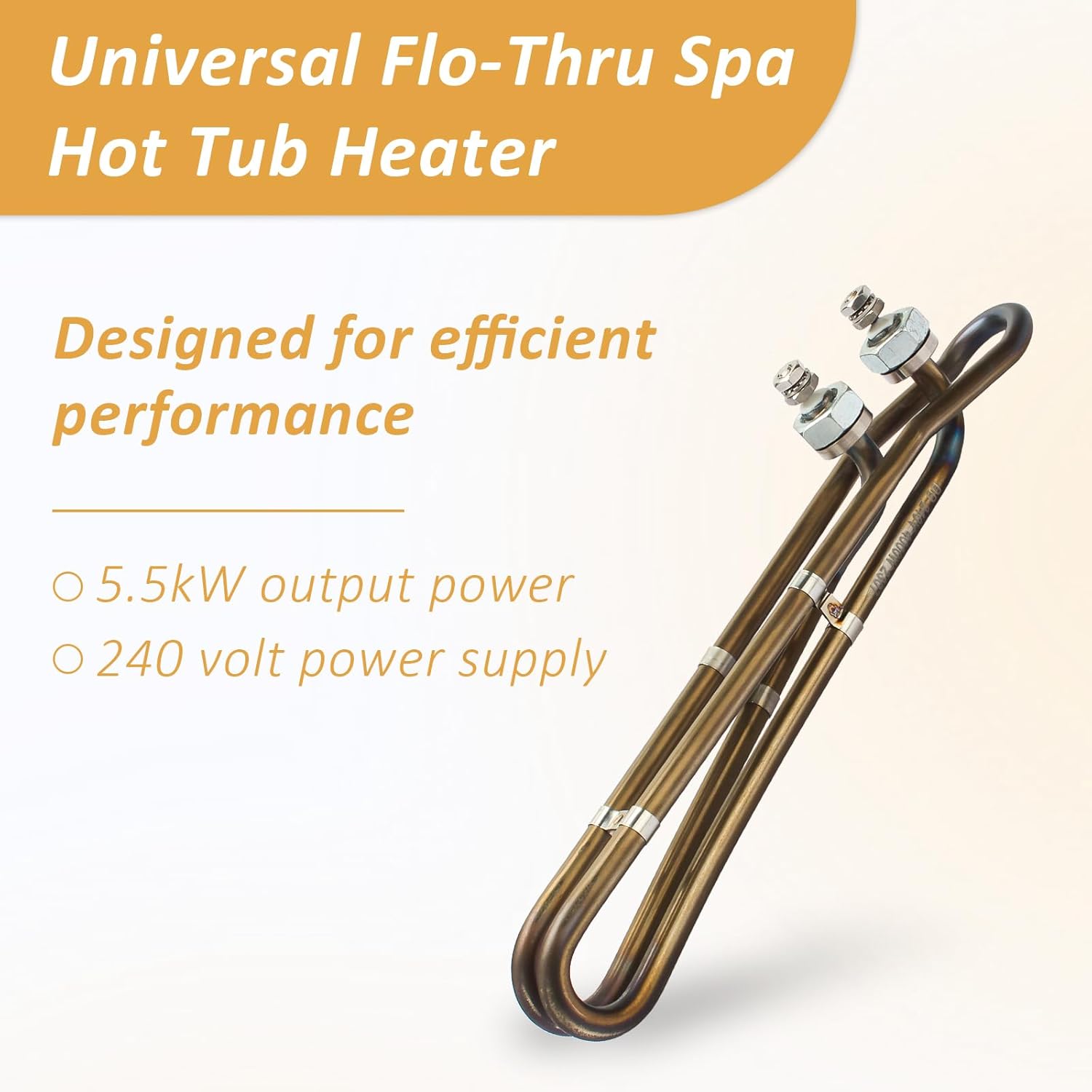 4.0KW 240V Univeral Heater Element Replacement for Balboa Spa Heater Element 4.0 KW 58104 or Flo-Thru Hot Tub Spas Electric Heaters (10 inch)