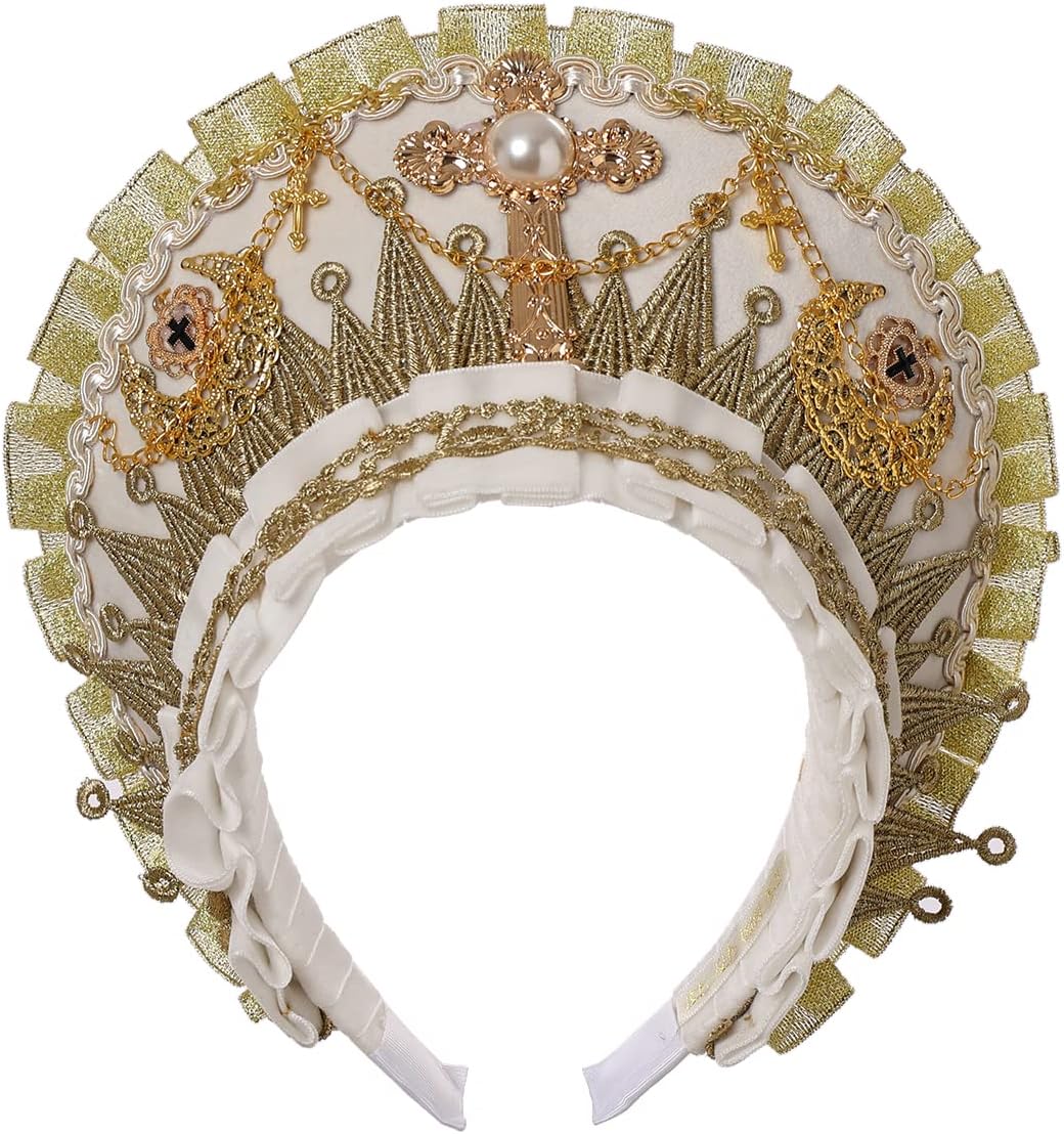 Anne Boleyn Hat Headwear Tudor Elizabethan Headwear French Royal Coronet Hood Headband Cosplay Accessories