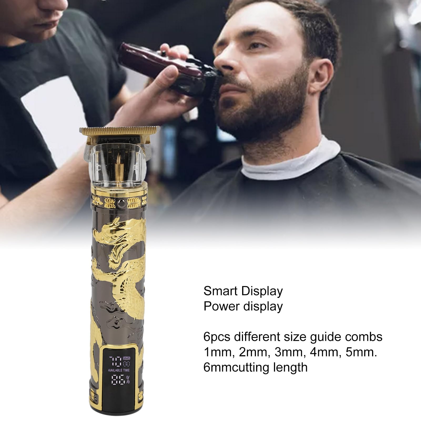 Set da Barba Ricaricabile Professionale Buachois Trimmer Capelli T-Blade Zero