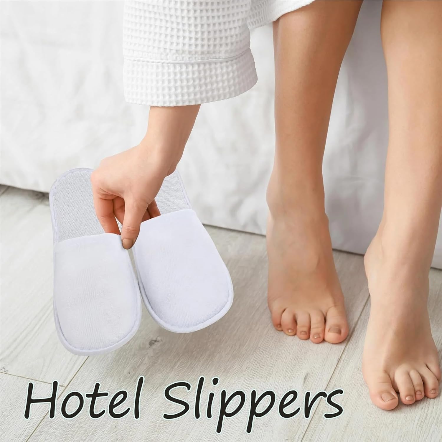 Disposable Slippers 20Pairs White Disposable Slippers for Guest Non Slip Hotel Bulk for Women Men for Guests