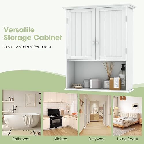 Miniatura 7 de Safeplus Gabinetes de medicina de montaje en pared de 28 pulgadas de alto x 23.5 pulgadas de ancho con estante ajustable y 2 puertas para baño,