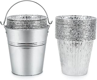Stanbroil Grease Bucket Replacement with 30-Pack Liners for Traeger 20/22/34 Series, Pit Boss, Camp Chef, Louisiana, etc Pellet Grill/Smoker (Silver 30)