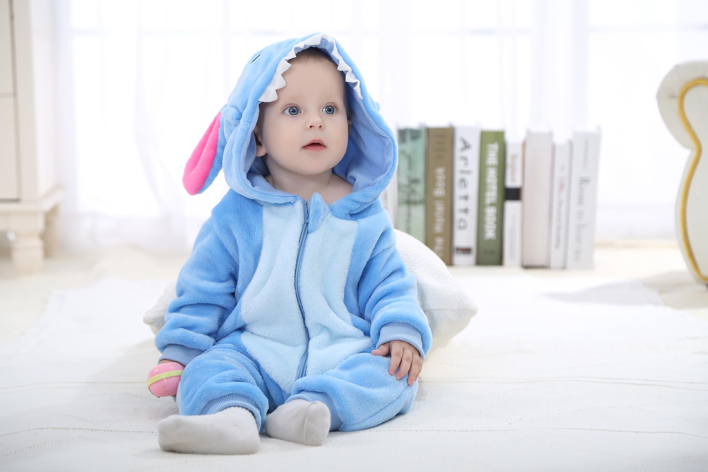 Baby Schlafanzug mit Anti-Kneif-Reißverschluss, 2-Wege-Zipper & Premium kostüm - Bio-Baumwolle für Neugeborene bis Kleinkinder (0-36M) -Baby Kostüm, Karneval & Halloween
