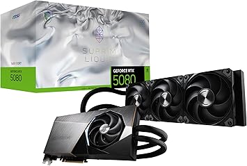 msi Gaming RTX 5080 16G SUPRIM Liquid SOC Graphics Card 16GB GDDR7, 256-bit, Extreme Performance 2760 MHz, DisplayPort x 3 2.1a, HDMI 2.1b, NVIDIA Blackwell Architecture