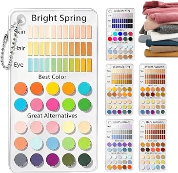 6 Piece Color Analysis Draping Kit, Acrylic Seasonal Palette Cards Set